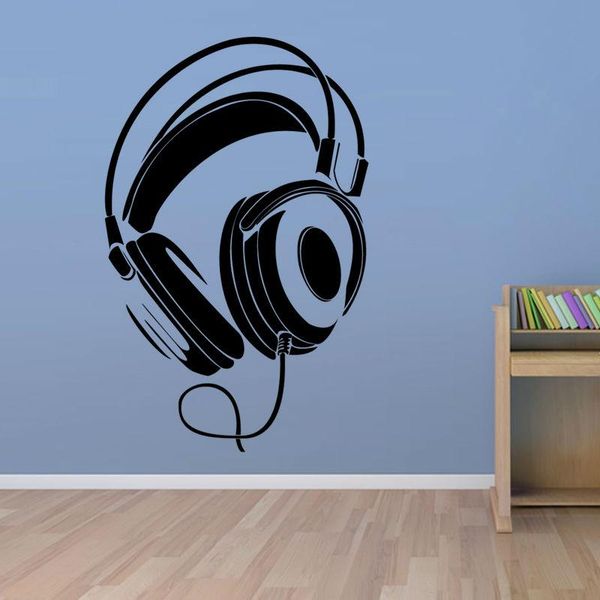 

wall stickers music dj headphones boys room decor decals fashion design home decoration