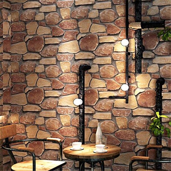 

wallpapers wellyu 3d three-dimensional brick wallpaper culture imitation stone living room wall antique