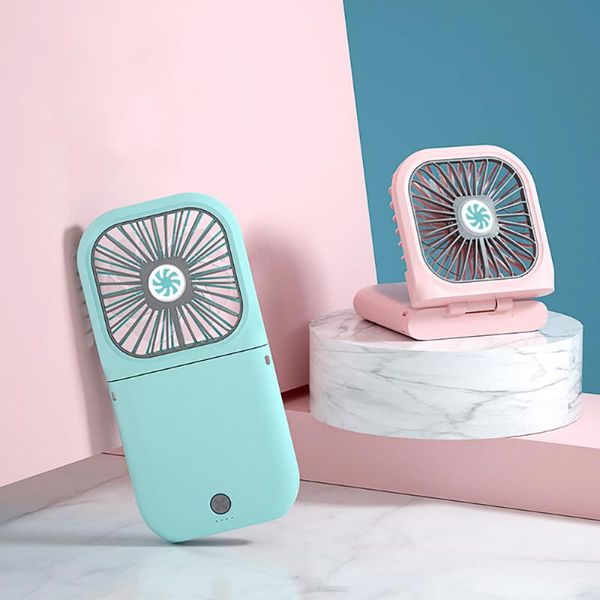 

electric fans hanging neck mini portable folding usb charging 3000mah power bank handheld deskmulti function fan