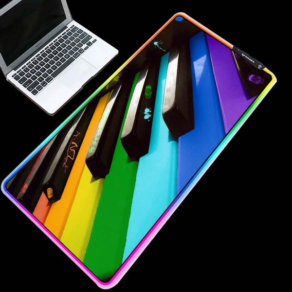 

mouse pads & wrist rests xgz exquisite large size rgb pad colorful piano table mat led lighting keyboard