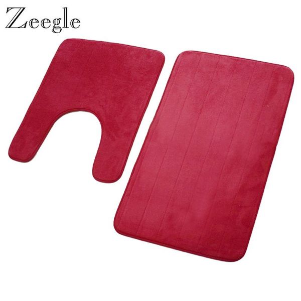 

bath mats zeegle 2pcs mat set anti slip toilet floor bathroom rug shower room foot microfiber decoration