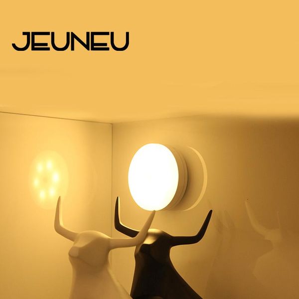 

rechargeable battery wall lamp white rotating fixed lighting induction led night light bedroom kitchen dining room corridor