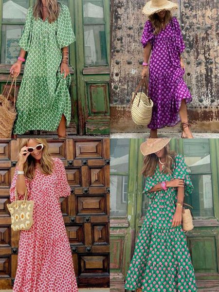 

autumn flower print loose long women, White;black