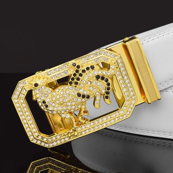 

brand belt chinese zodiac year of the rooster belt men's leather automatic buckle white fashion young people's personali, Black;brown