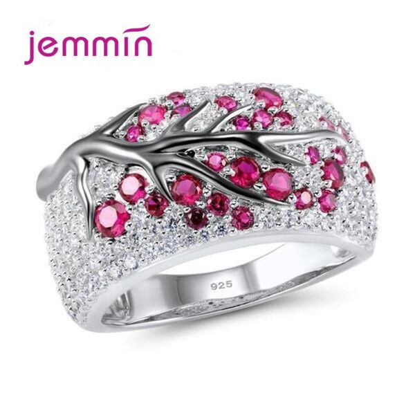 

cluster rings est style plum flower wide 925 sterling silver fashion jewelry nice women for birth party ship, Golden;silver