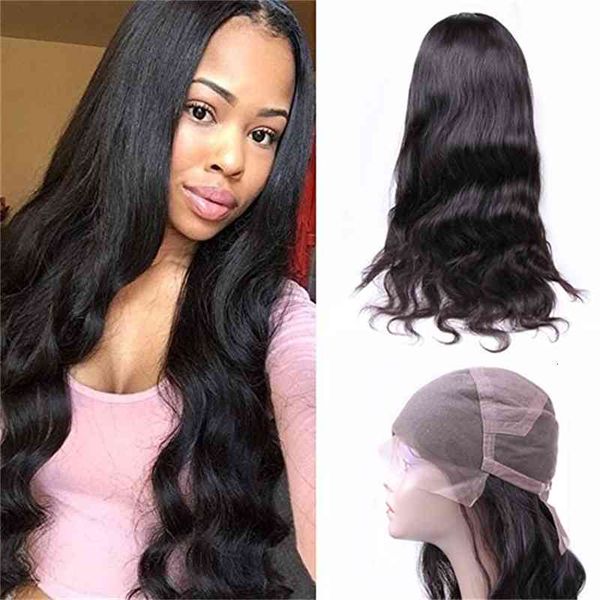 

brazilian virgin human pre plucked full body wave lace front wigs with baby hair natural color, Black;brown
