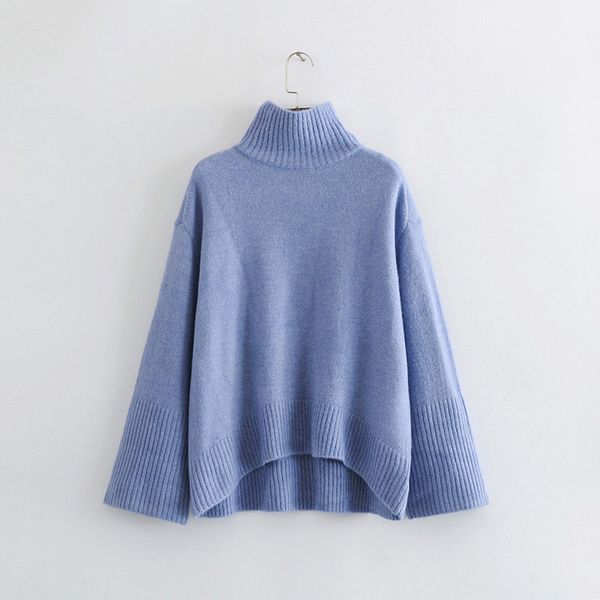 

women's sweaters er winter plus thick cotton turtleneck irregular hem pullovers tightknit sweater jumper 76um, White;black