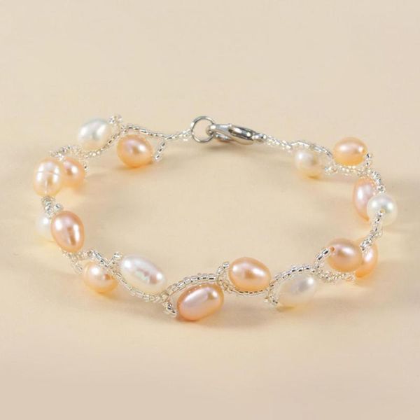 

charm bracelets 2021 women imitation pearl korean style twisted lobster clasp girls bracelet for gifts wholesale drop, Golden;silver