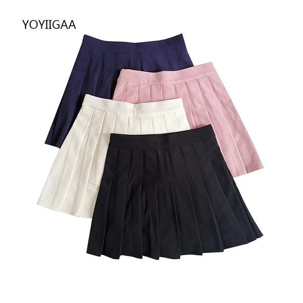 

solid women pleated skirt elastic waist female mini skirts 2021 summer ladies girls dance short preppy style, Black