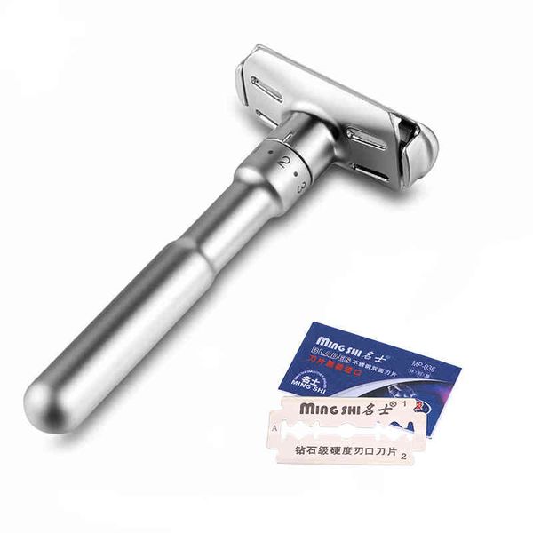 

adjustable safety razor double edge classic mens shaving mild 1-6 file hair removal shaver