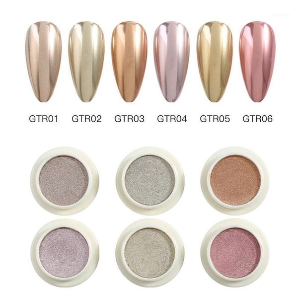 

metallic glitter nail powder champagne rose mirror dust metal decoration chrome gold pigment art effect1, Silver;gold