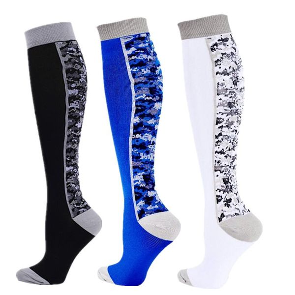 

men's socks running men women compression stockings knee high calf outdoor cycling pressure, Black