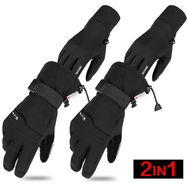 

ski gloves men women skiing cycling motorcycles sports double layer thick winter warm 3m waterproof touch screen glove mitten