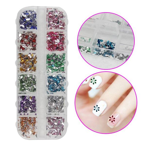 

nail art decorations 1600pcs crystal rhinestone resin 12 colors drop 3d diy salon express manicure tools soyw889, Silver;gold