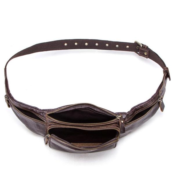 

black angel supply leather men's sports running bag full-grain multi-functional waist bags