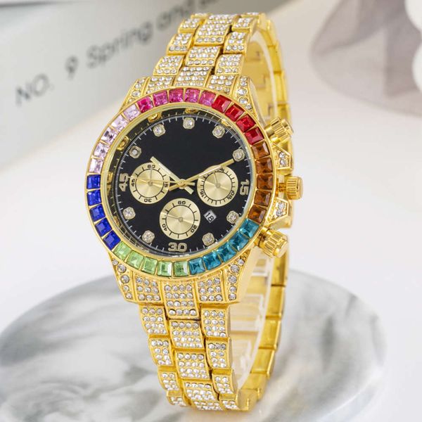 

watch women's inlaid with diamond women's men's three eye design large dial quartz sky star, Slivery;brown