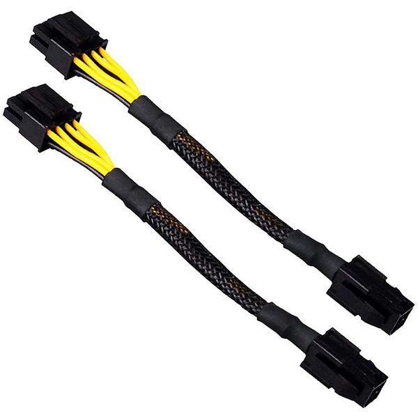 

computer cables & connectors -atx 4 pin female to motherboard cpu 8(4+4) male eps 12v converter adapter extension cable braided sleeved