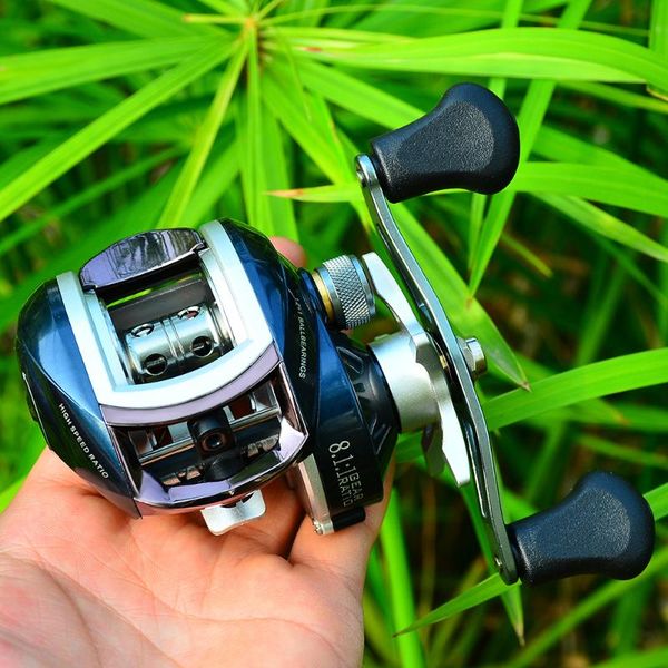 

water drop reel casting fishing gear ratio 8.1 :1 aluminum spool baitcast wheel 12+1bb bearing left-right handle baitcasting reels