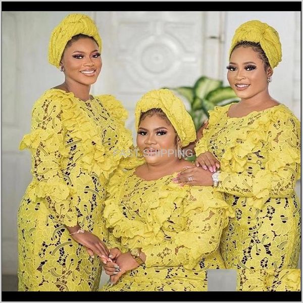 Chegada de roupas de roupas Fuências de mulheres Africanas de guipros Amostra de tecido de cordão de cordão para entrega de queda de casamento nigeriana 2021 oivu3