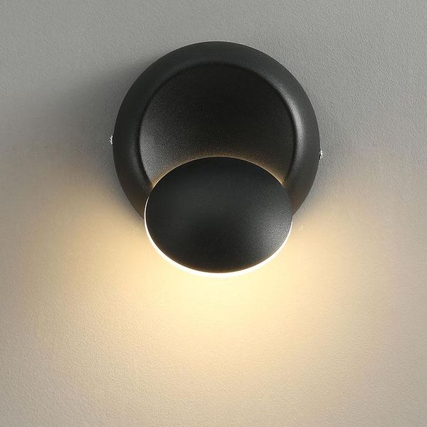 

[outernlux]led wall lamp 360 degree rotation adjustable bedside lights white black creative modern aisle round l