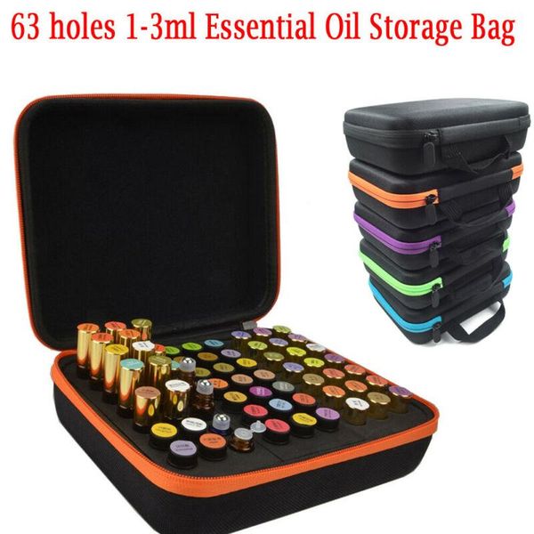 

duffel bags 63 bottle essential oil carry case 1ml-3ml holder storage bag box