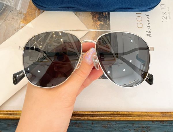 

0969 pilot sunglasses black silver /grey shaded women fashion sun glasses uv400 protection eyewear with box, White;black