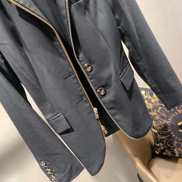 

autumn luxury women zippers jacket blazer ladies coat gdnz 7.13, White;black