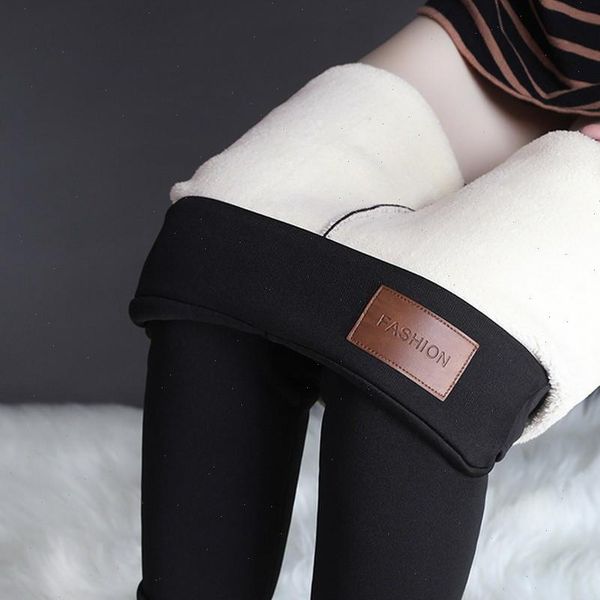 

office lady womens legging pencil pants winter warm trousers high waist stretch women casual thick skinny fitness leggings, Black