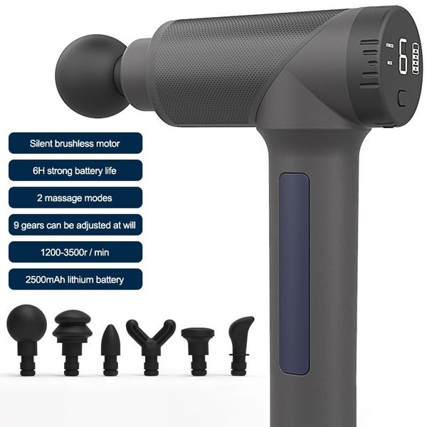 

3500r/min muscle massage gun sport therapy lcd massager body relaxation pain relief slimming shaping noise reduction electric massagers