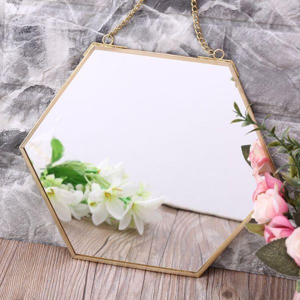 

mirrors nordic hexagon wall hanging mirror gold dressing table makeup bathroom