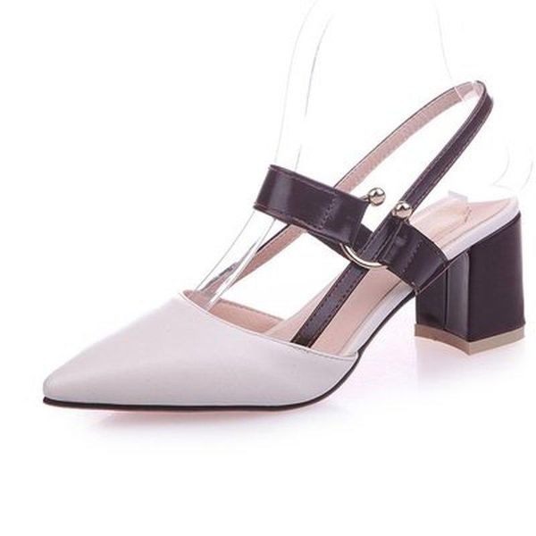 

dress shoes pointed toe women thick high heel 2021 fashion tide hollow work women's green heels with straps chunky pump, Black