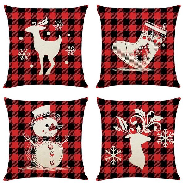 

cushion/decorative pillow christmas themed cushion cover decorative pillows fashion seat cushions home decor soft flax car throw sofa