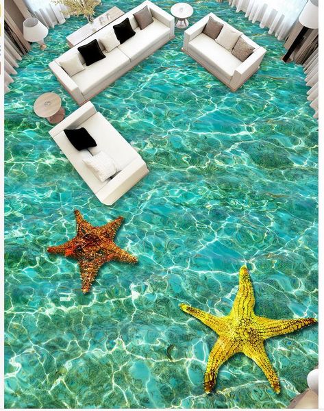 

wallpapers bathroom floor wallpaper ripple starfish living room 3d pvc