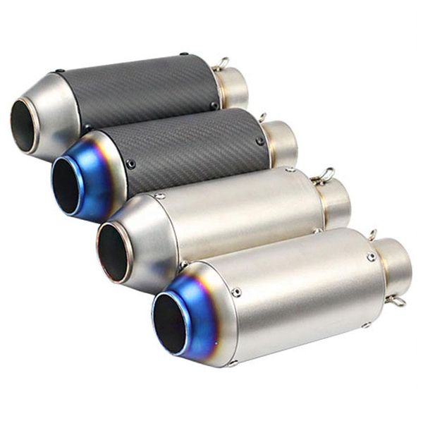 

motorcycle exhaust system 51mm universal stainless steel carbon fiber muffler scooter for aprilia 125 crf 230 benelli leoncino 500