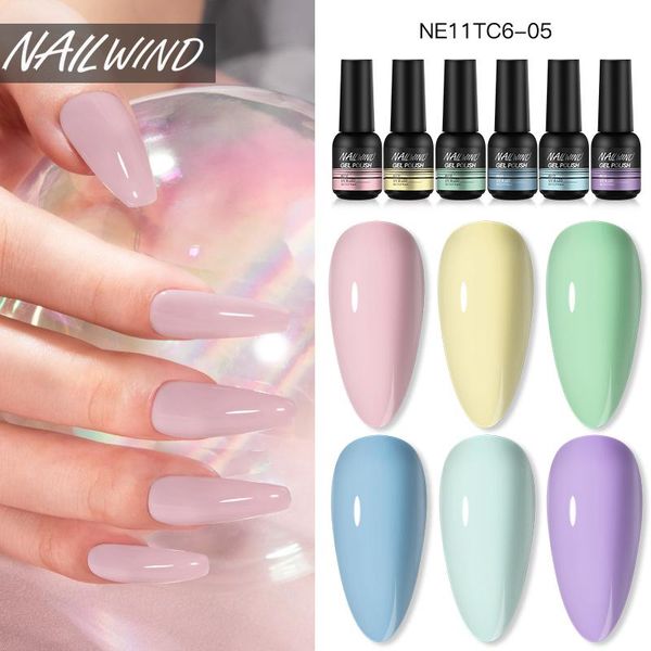 

nail art kits nailwind gel 6pcs/set manicure soak off uv lamp base coat semi permanen for polish set