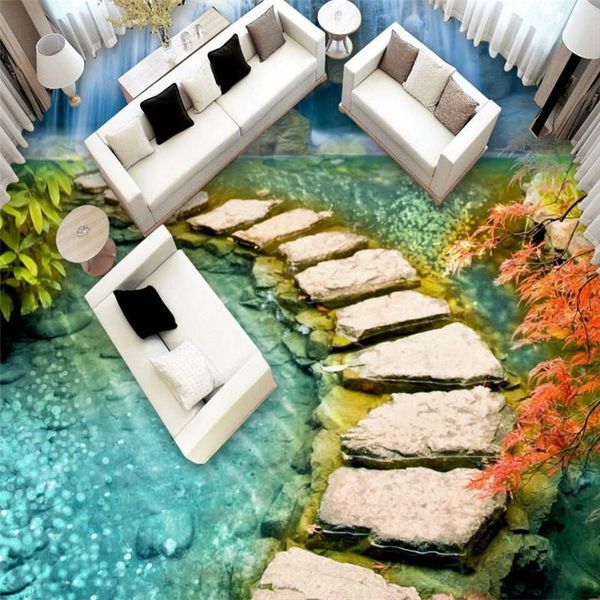 

wallpapers wellyu custom large-scale mural pvc floor 3d stone oil painting waterproof and wear-resistant bathroom bedroom