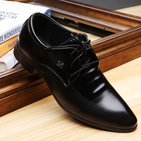 

men's formal single shoes busins casual black korean lace up
