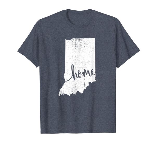

indiana home love vintage state map outline shirt, White;black