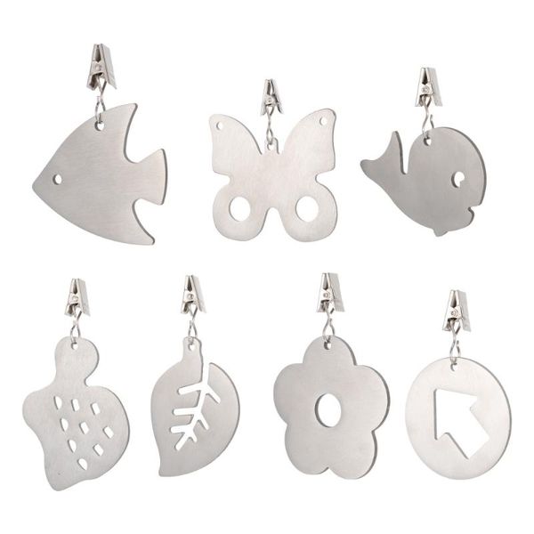 

7pcs windproof table skirt clips stainless steel weights hangers cloth