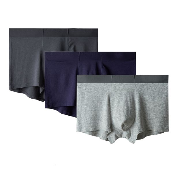 

black 3-piece ice silk seamless men is underwear one-piece boxer shorts fashion breathable u convex ice silk men is underwear, Black;white