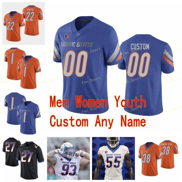 

ncaa college jerseys boise state broncos 1 cedrick wilson jr. 10 chase cord 11 kellen moore 16 john hightower custom football stitched, Black