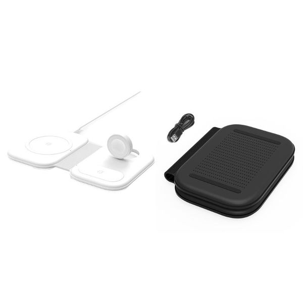 

cell phone mounts & holders w91a 3 in 1 megnetic wireless charging stand portable base 20w fast charge pad for phones watch air-pods