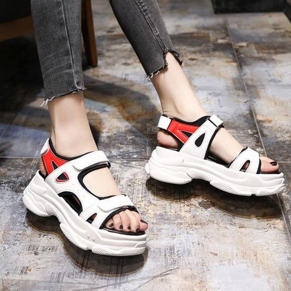 

versatile rome style height increasing women's sandals students comfortable hard-wearing & anti-skid soft shoes female dress, Black