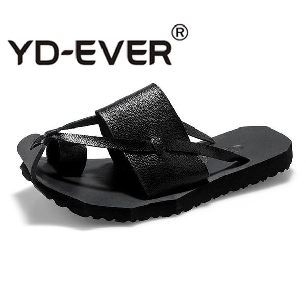

slippers cool outdoor men soft man white brown flip flops for leather beach, Black
