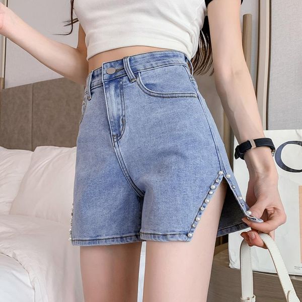 

women's shorts #3076 denim woman plus size high waist loose casual ladies vintage cotton jeans women blue, White;black