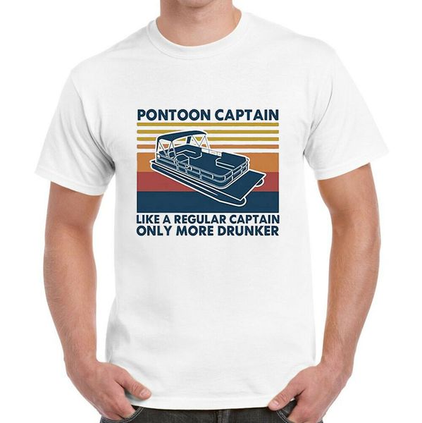 

pontoon captain like a regular captain only more drunker vintage t-shirt, White;black