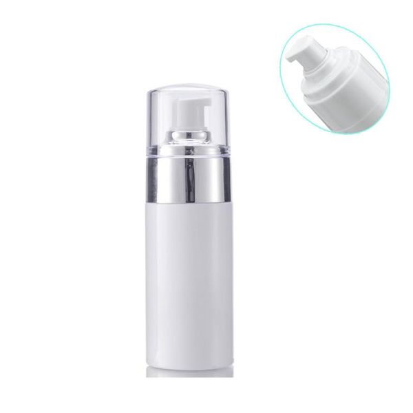 

100ml , grade ,white round pet plastic bottle for cream ,lotion with pump refillable bottles reuse storage & jars