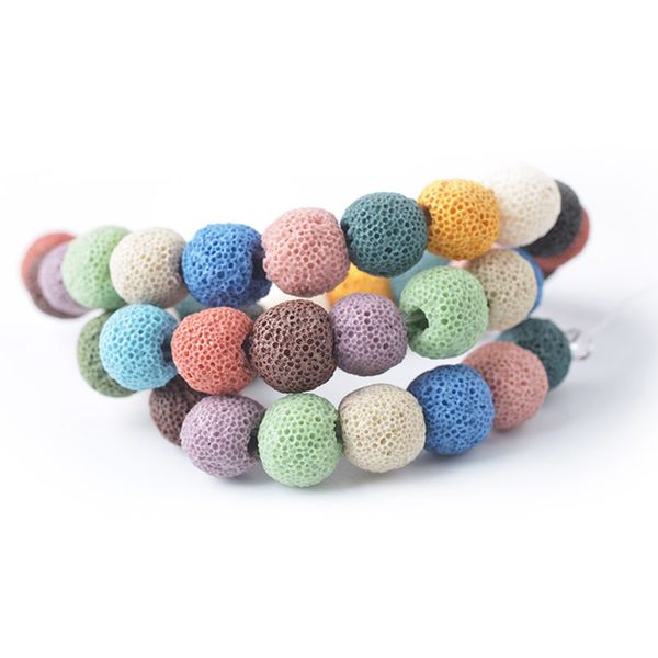 

8mm volcanic stone beads diy hand jewelry accessories essential oil aromatic bead colored loose stones beaded rock, Black