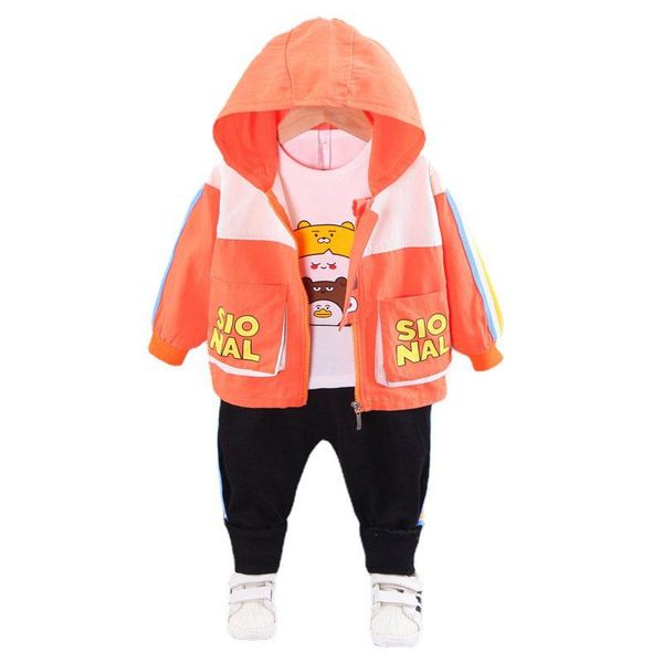 

clothing sets baby boy clothes spring autumn children cute cartoon t shirts hooded coat pants 3pcs/sets infant outfit kids toddler tracksuit, White