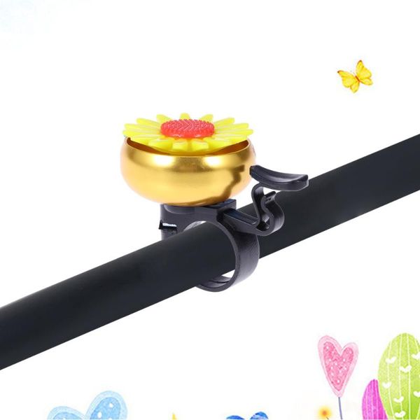 

bike horns sunflower shaped bell kids children cycling handlebar ring ringer horn (golden)